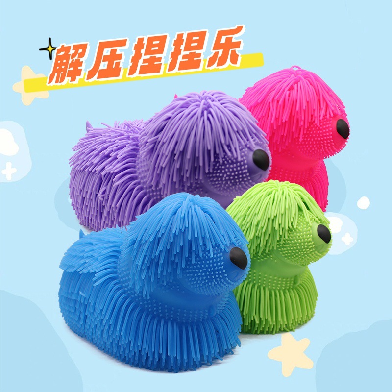 Juguetes de descompresión TPR de venta caliente transfronteriza, juguetes de descompresión para niños, grandes bolas de pelo de conejo de pelo largo, regalos creativos de ventilación