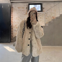2025冬新款高级感羊羔毛外套女冬仿獭兔毛皮草网红爆款羊羔绒棉服