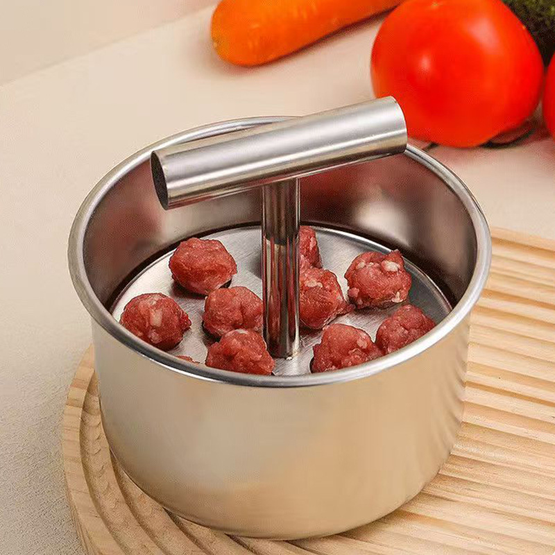 ステンレス圧丸器家庭用キッチン金型肉丸製作器手動押し式団子製作神器卸売り|undefined