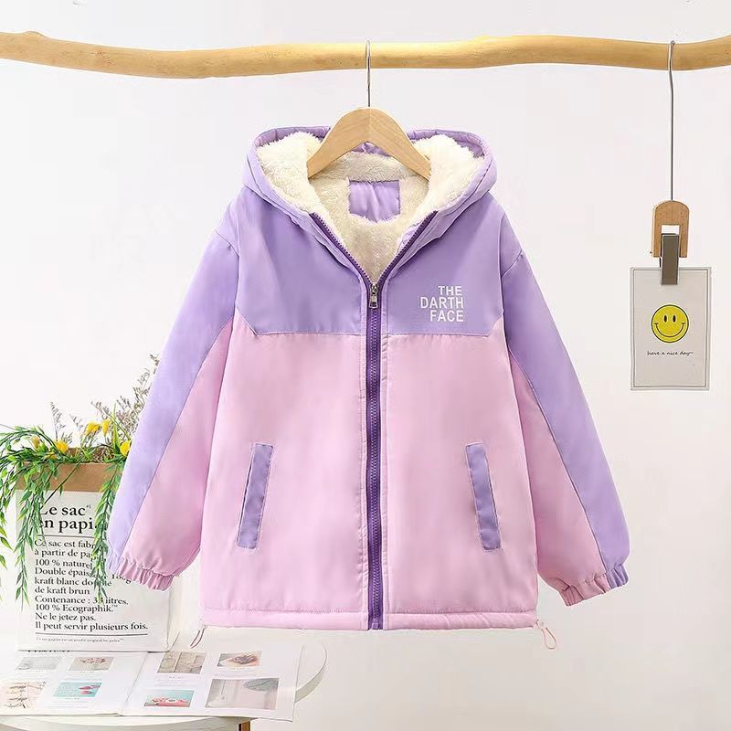Niña invierno chaqueta otoño-invierno 2024 nuevo chaqueta con capuz para niños bebés mujeres más vello grueso ropa de asalto