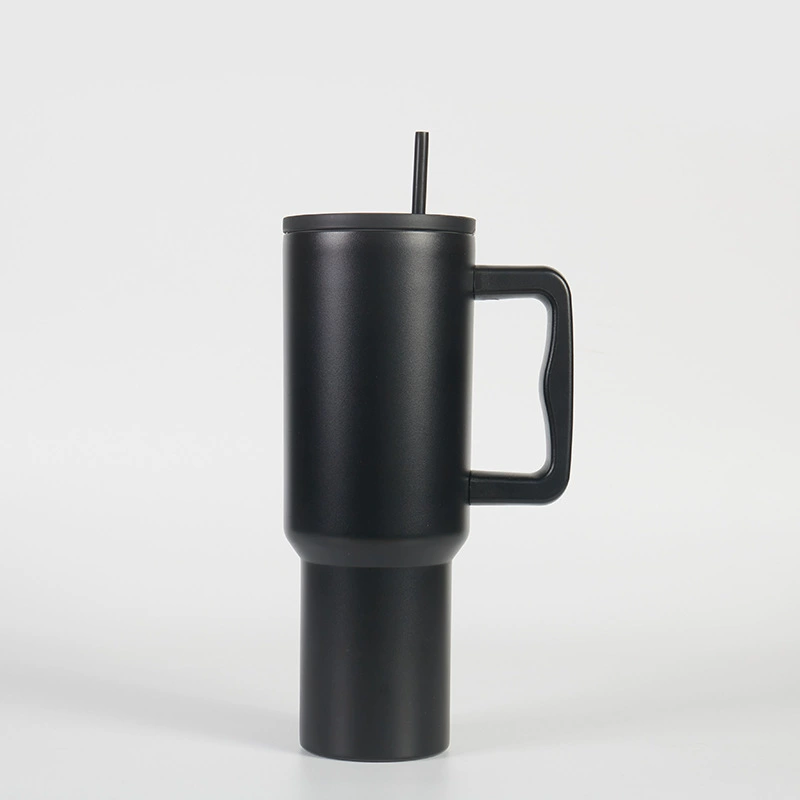 Вакуумный термостакан 40 oz AISI 304 нержавеющая сталь с ручкой и стеклянной вставкой, герметичный
