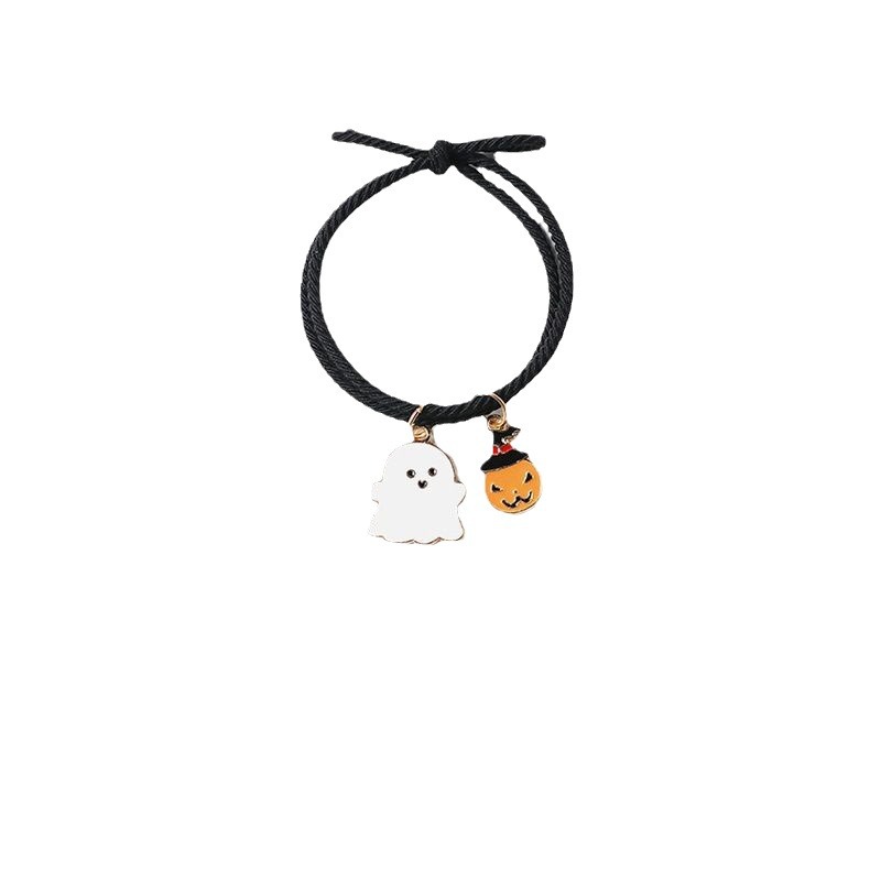Pareja de fantasmas de dibujos animados cuerda de mano de succión magnética colgante de fantasma pequeña cuerda de corbata fresca boutiques cuerda de pelo de Estudiante