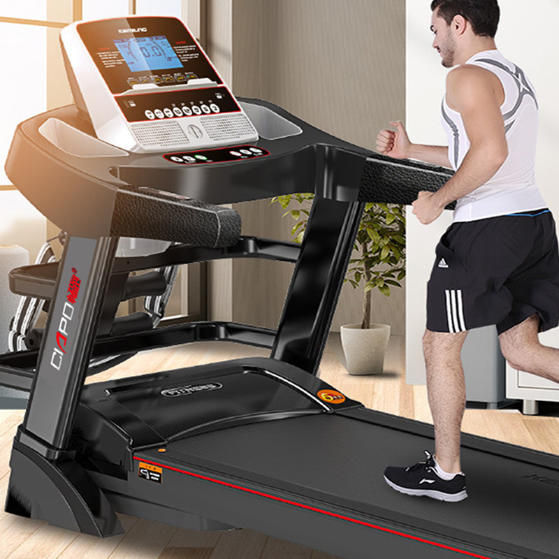T900 Treadmill household Mute Bodybuilding fold multi-function Blue Screen Free installation Treadmill massage