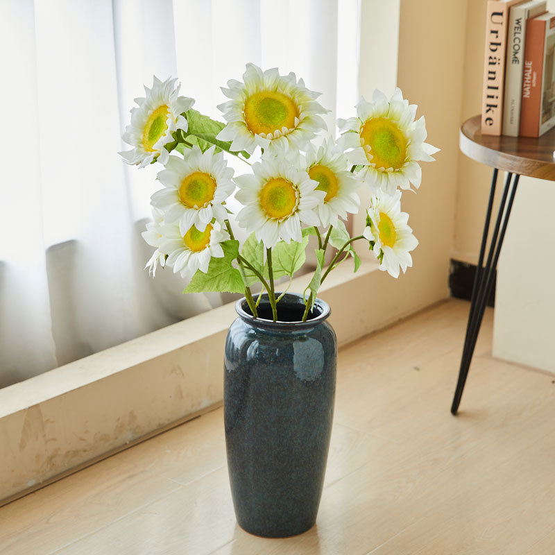 清新单支向日葵仿真花奶油系家居客厅餐桌假花装饰摆设新款假花详情13