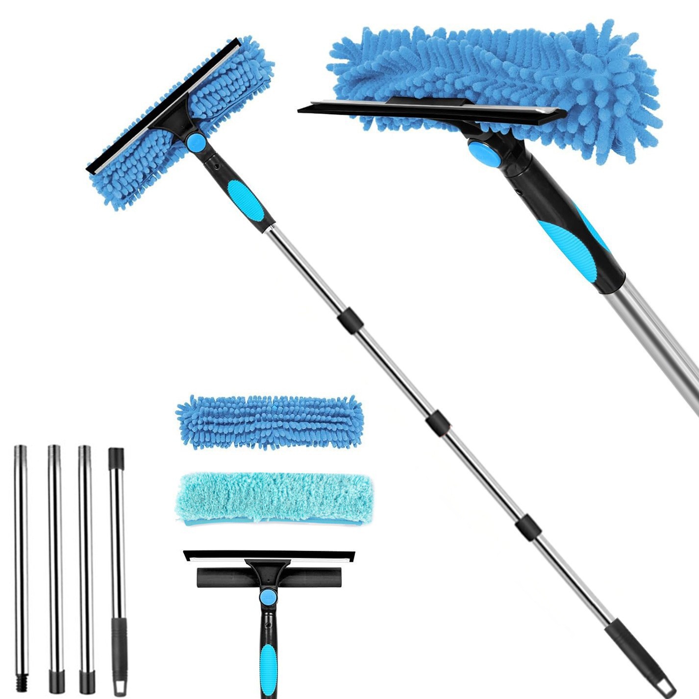 Cross-Border Hot-Selling Glass Cleaning Artifact High-Rise Wiper Cleaning Housekeeping Special Two-In-One Cleaning Tool Glass Wiper