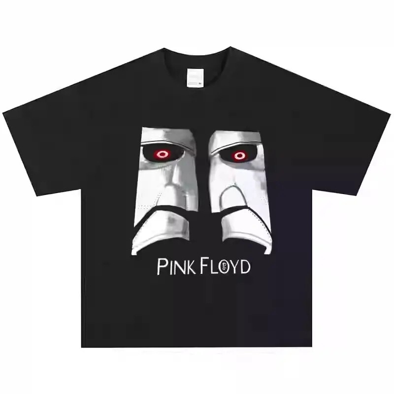 Cross-Border European Size Pink Floyd Band Rock American Retro Unisex T-Shirt Street Hip-Hop