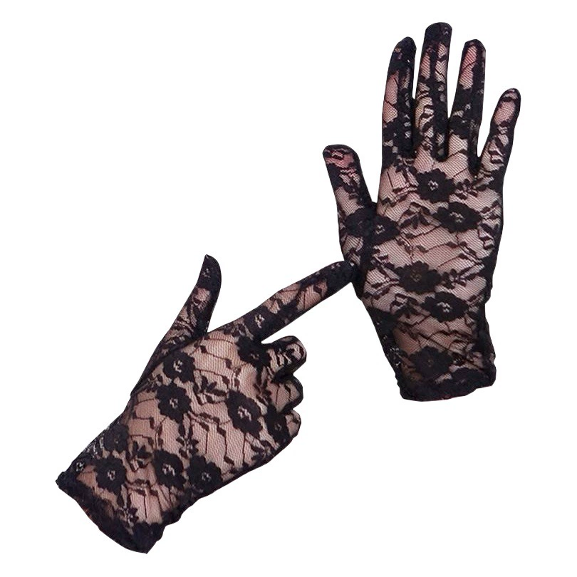 Летом Новый женский черный Вождение Велоспорт короткие дышащие сексуальные кружева Защита от Солнца перчатки оптовая продажа фабрики