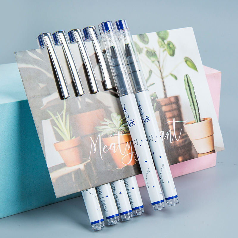 R-8108 recta pluma de agua líquida 0,5mm bala Oficina firma pluma de gel pluma para el examen de papelería del estudiante