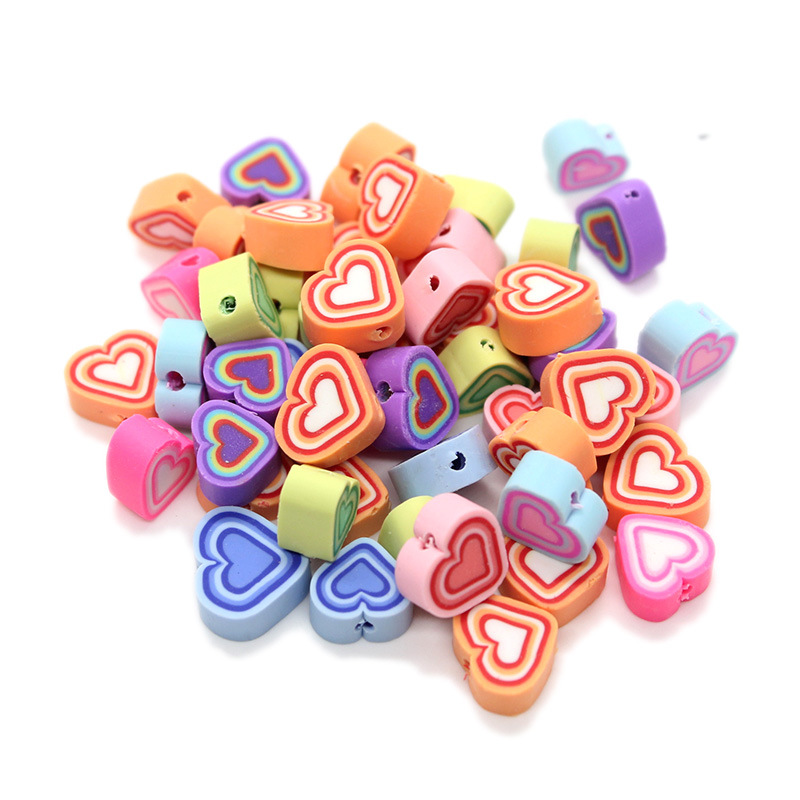 Cuentas de cerámica suave DIY, caras sonrientes, sueltas para pulseras y collares