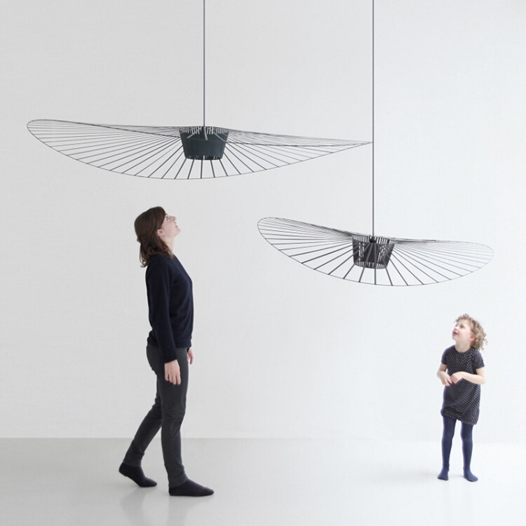 Nordic Minimalist Living and Dining Room Bedroom Cloakroom Personalized Art Ins Decoration Replica French Straw Hat Pendant Led Light