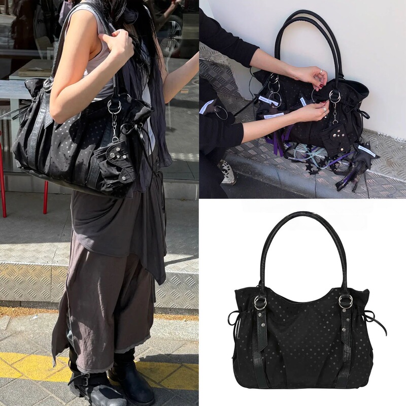 Korean Purchasing Agent Yeomim×Miseki Co-Branded Large-Capacity Polka Dot Drawstring Tote Bag Shoulder Bag Korean Purchasing Agent Yeomim×Miseki Co-Branded Large-Capacity Polka Dot Drawstring Tote Bag Shoulder Bag