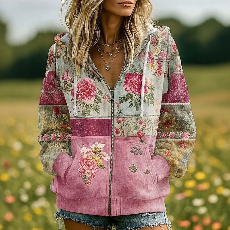 2026 European and American cross-border foreign trade independent site Amazon women's sweatshirt 3D digital print zip-up jacket source manufacturer 2026 European and American cross-border foreign trade independent site Amazon women's sweatshirt 3D digital print zip-up jacket source manufacturer