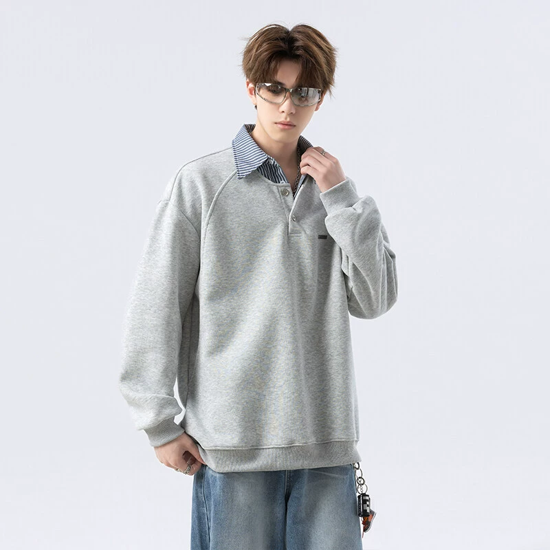 Поддельные две полоски с длинными рукавами свитер мужской cp127-p55