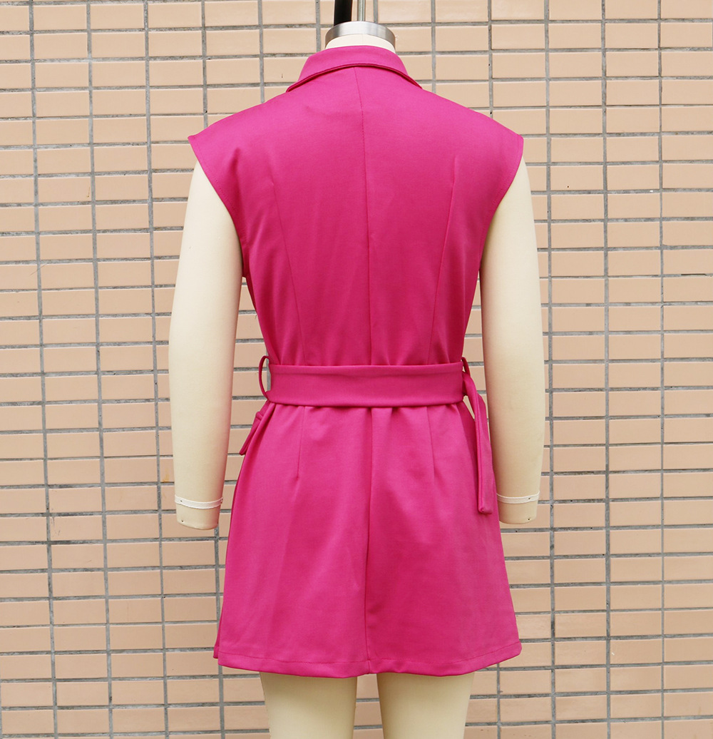 Women's Regular Dress Elegant Turndown Sleeveless Solid Color Knee-Length Daily Street display picture 3