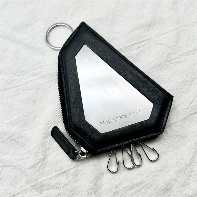 Pyc Kiko Style 24Aw Irregular Key Bag with Metal Piece Splicing Key Ring Hanging Bag Unisex Waist Buckle Pendant