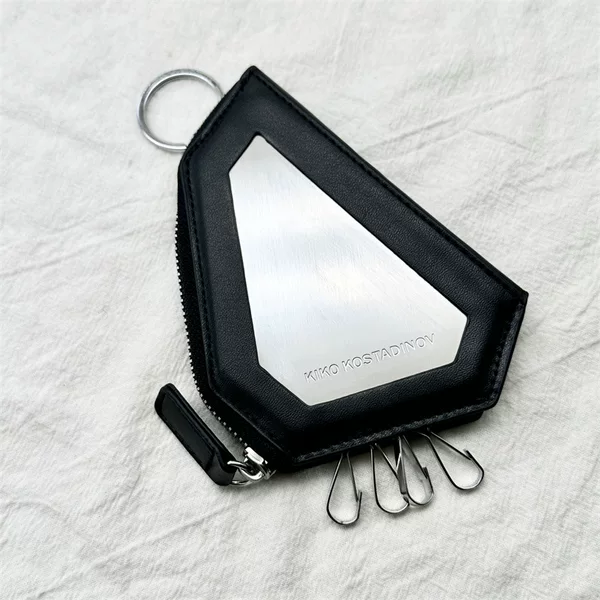 Pyc Kiko Style 24Aw Irregular Key Bag with Metal Piece Splicing Key Ring Hanging Bag Unisex Waist Buckle Pendant
