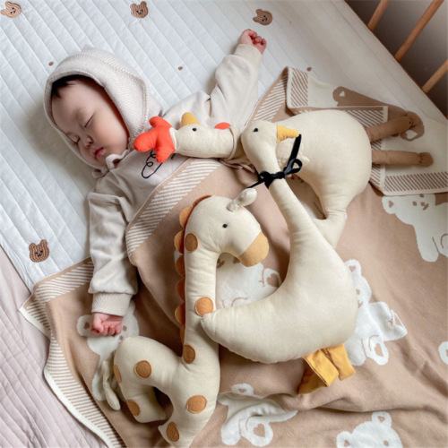 INS Korean style creative cartoon goose, rooster, giraffe doll, baby sleeping soothing doll for children's room