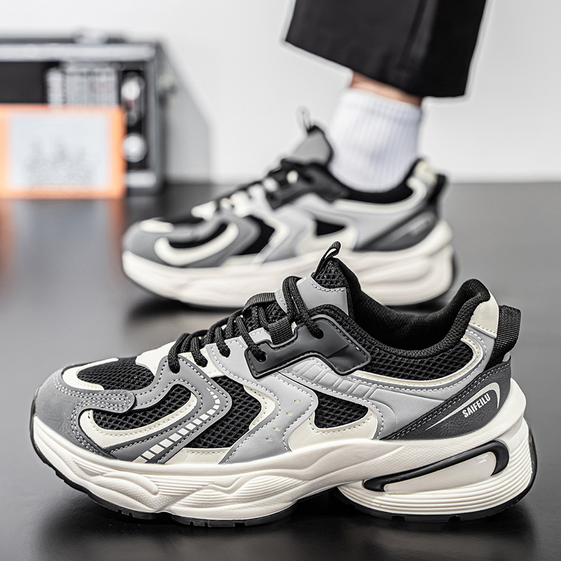 Zapatos deportivos casuales para hombre, modelo 2026, versátiles, antideslizantes, con suela gruesa, transpirables, de malla, estilo dad shoes.