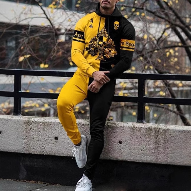 Pantalones de suéter con capucha de primavera y otoño de dos piezas casuales de negocios de todo fósforo MC11-ML1