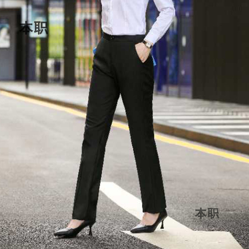 Sales of Korean fashion slim suit pants women's pants straight pants black pants dress pants business long pants