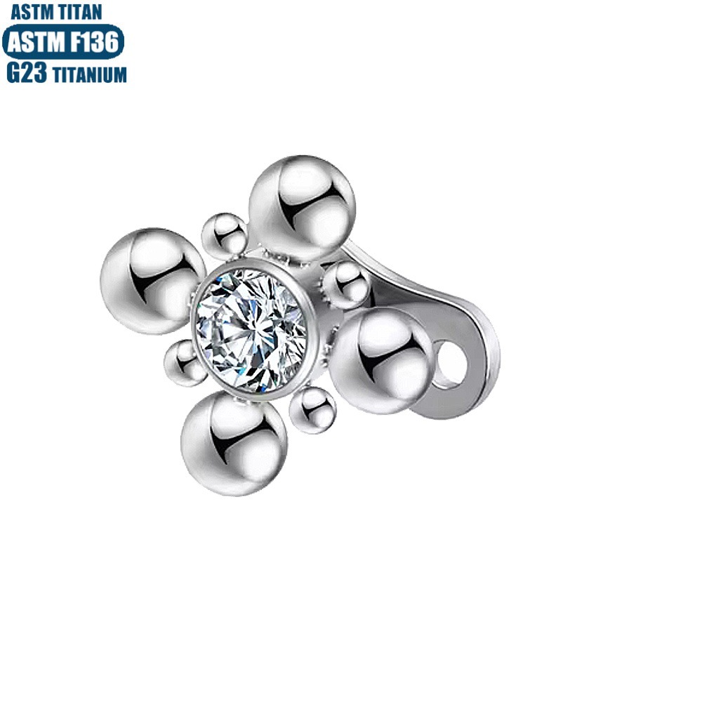 Labret stud lip piercing jewelry styling detail