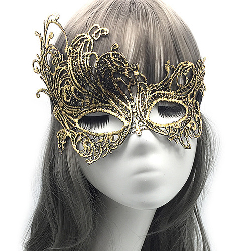 Phoenix Gold-Plated Lace Mask for Adults | Half-Face Halloween Mask for Parties & Masquerade Events | Sexy Fetish Eye Mask