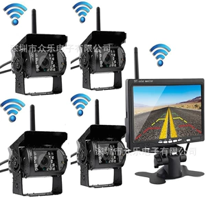 Forklift Kombayn 7 düym Simsiz Tərs Görüntü Kamerası HD Monitorinq DVR