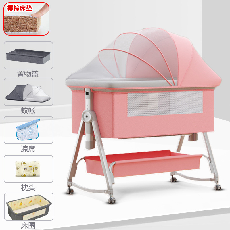 Cuna móvil Cuna portátil Cuna para bebé Cama plegable multifuncional bb Cama grande de costura para niños recién nacidos