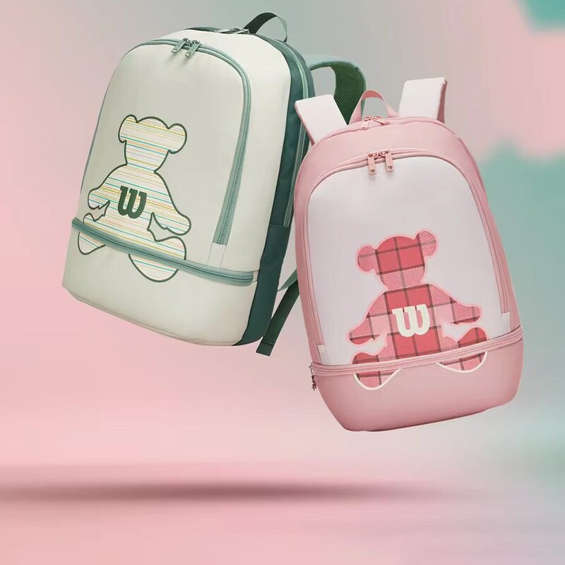 New Bear-Themed Collaboration Print Versatile Fashion Simple Layered Crossbody Double-Shoulder Tennis Bag for 2 Rackets Backpack New Bear-Themed Collaboration Print Versatile Fashion Simple Layered Crossbody Double-Shoulder Tennis Bag for 2 Rackets Backpack