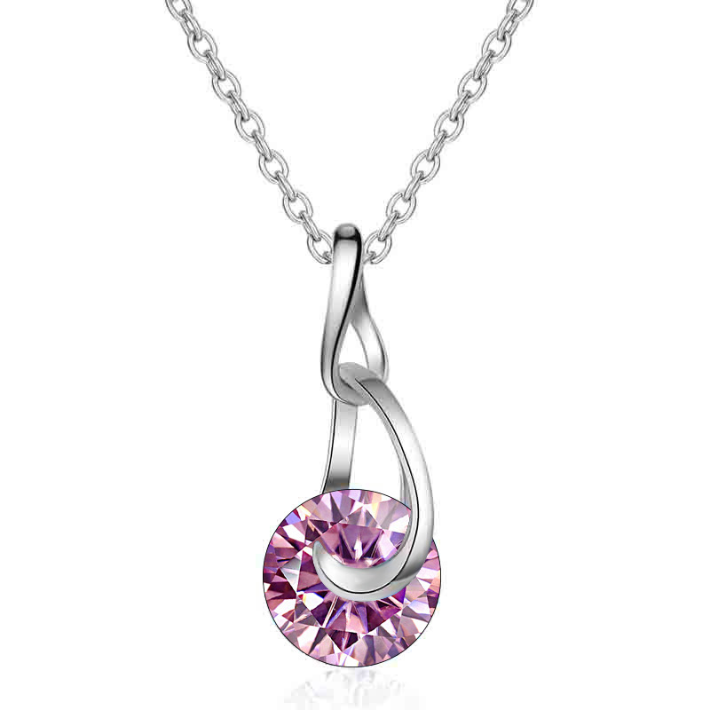 Collar de plata esterlina 925 mujer 2 quilates collar de gota de agua de moissanita colgante de collar de clavícula de fábrica