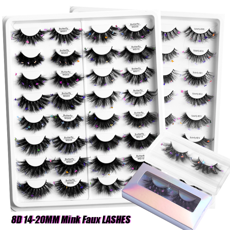 Fashion Mink Hair 5 Pairs Thick Natural Nude Makeup False Eyelashes display picture 5