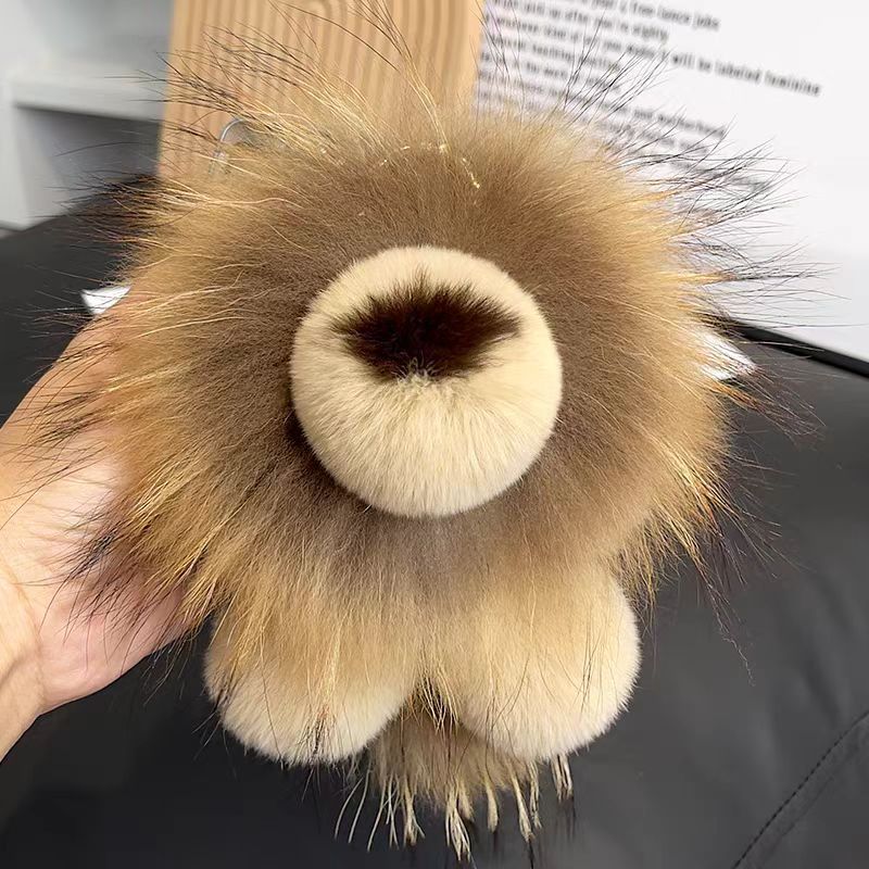 Imitación de visón pequeño león colgante bolso colgante lindo muñeca de peluche Simba llavero de automóvil colgante regalo