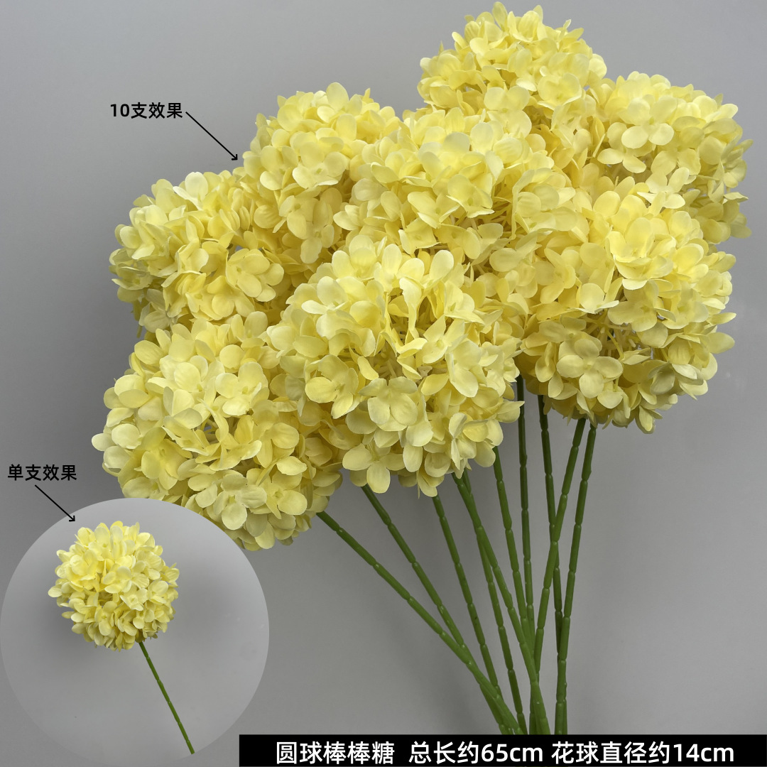 노란색 원형 막대 사탕