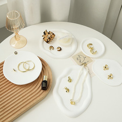 網紅雲朵石膏盤子不規則幾何托盤飾品拍照攝影道具背景收納擺件