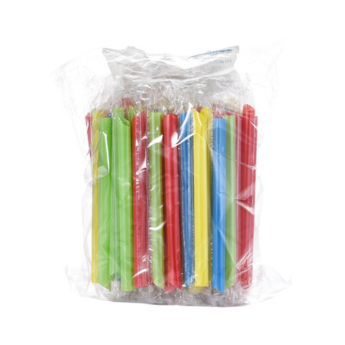 Disposable large-diameter pearl milk tea straws transparent plastic independent packaging thin tube beverage straws