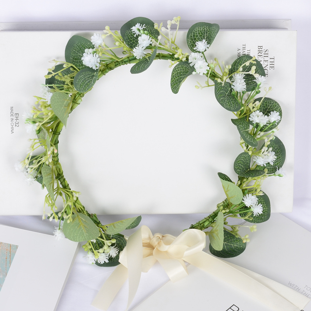 Fashion Garland Simulation Gypsophila Eucalyptus Headband Headdress display picture 3