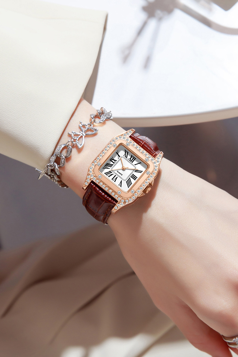 Lady Square Buckle Quartz Women's Watches display picture 4