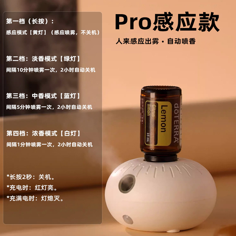跨境迷你便携充电款无水香薰机 精油专用卧室感应自动喷雾香氛机|undefined