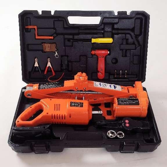 Yeya Qianjindeng 12V Large Car SUV Hydraulic Jack 5 Ton Electric Wrench Car Remote Control Tire Changer Safety Hammer Toolbox (Car jack)