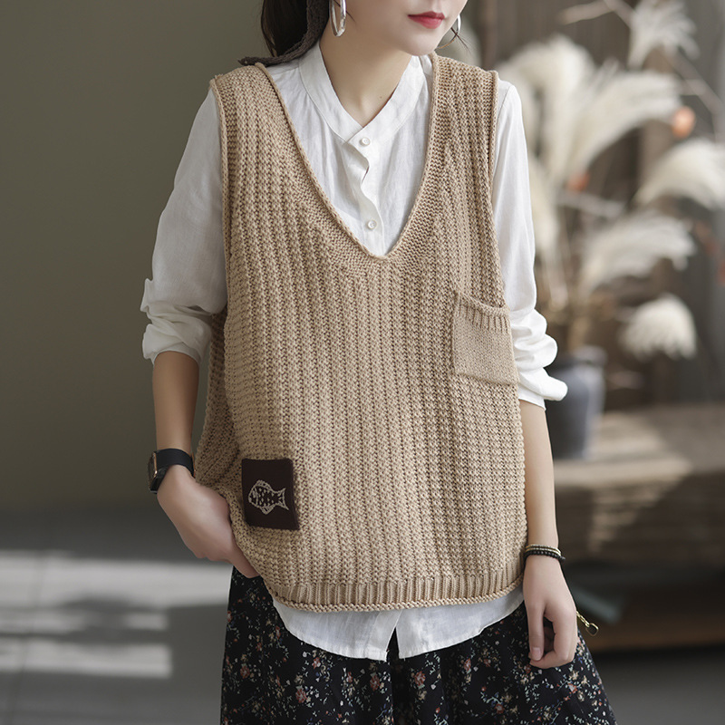 Chaleco de las mujeres de punto Chaleco de las mujeres ropa de primavera 2024 nuevo popular estilo Chanel suéter estilo occidental Chaleco corto image 11