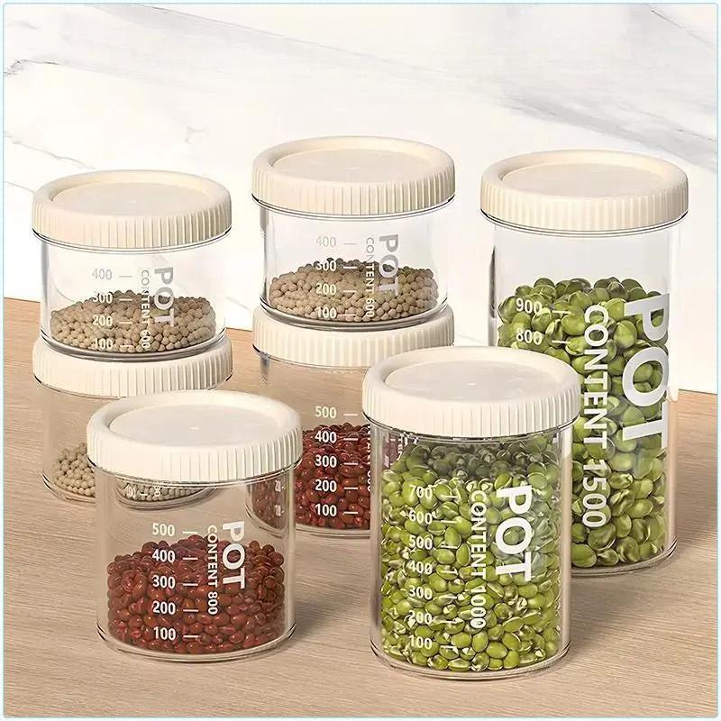 【Available for delivery in Xinjiang】New style transparent sealed storage bottle for kitchen grains and food, snack preservation jar