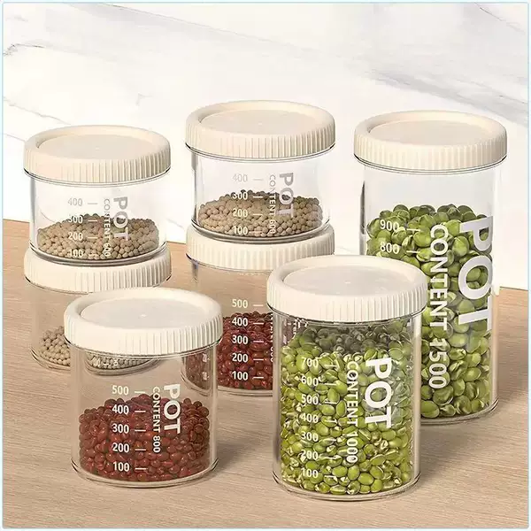 【Available for delivery in Xinjiang】New style transparent sealed storage bottle for kitchen grains and food, snack preservation jar
