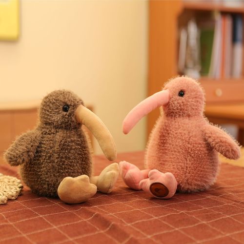 Simulated kiwi bird doll New Zealand's national bird kiwi plush toy fluffy cute bird fabric doll