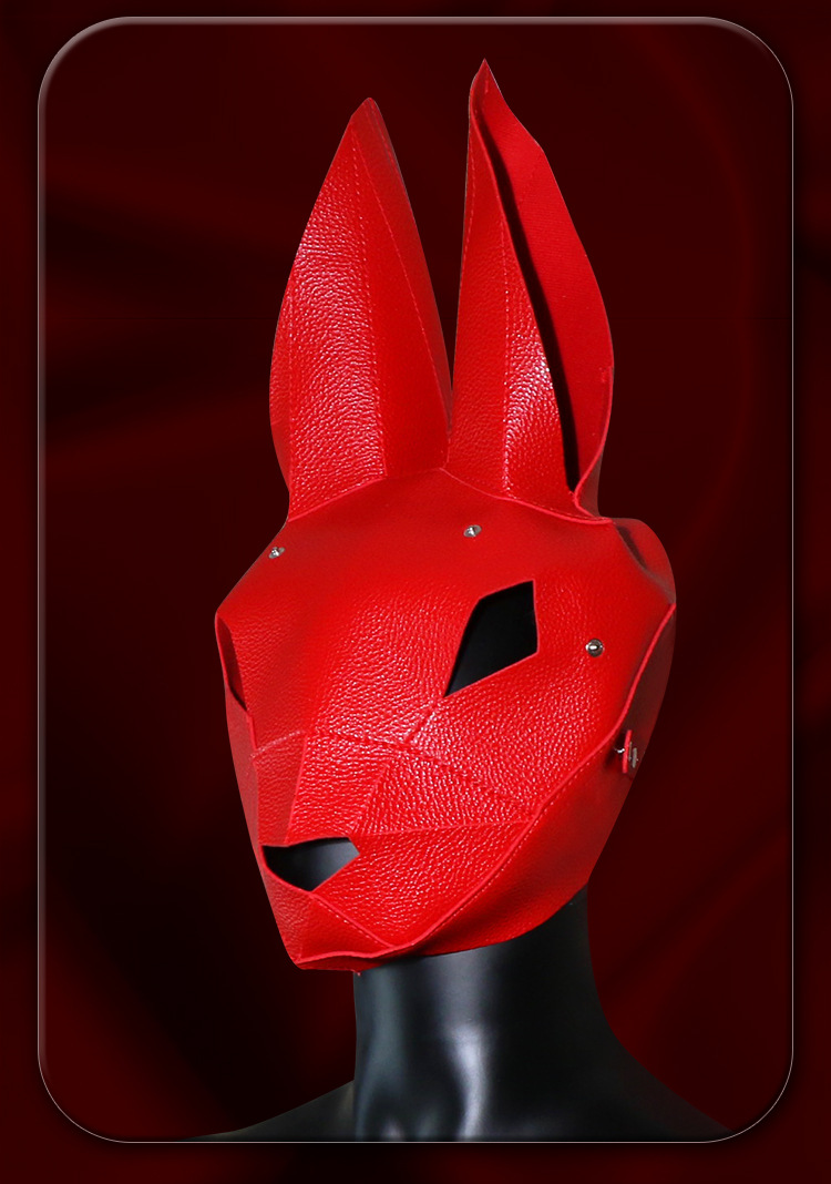 Jiuai SM Rabbit Head Mask Leather Role-Play Headgear for Adults — detail image 31