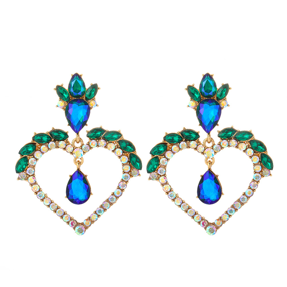 fashion  heartshaped alloy diamond earringspicture4