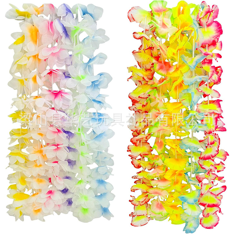 Guirlanda de fiesta hawaiana nueva combinación multicolor transfronteriza de festividades de cumpleaños para usar guirlanda de tela