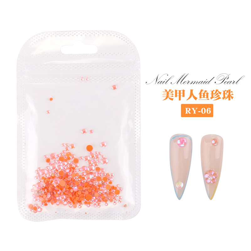 Transfronteriza nueva sirena colorida perla Aurora cristal transparente decoración de uñas joyería de uñas DIY 300 piezas en stock