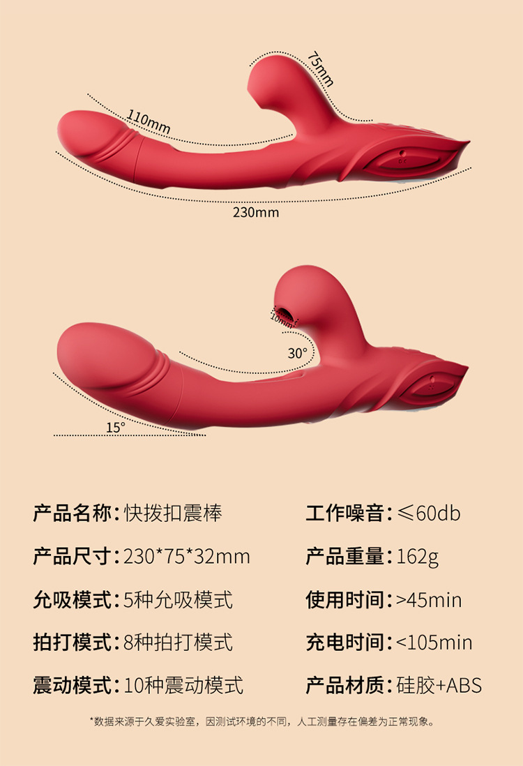 Jiuai Telescopic Vibrator for Women, Handheld Electric Silicone Massager, White or Green — detail image 18