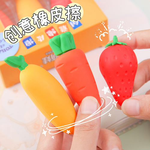 Children student exam art painting eraser error correction pencil eraser internet celebrity creative fruit large eraser wholesale