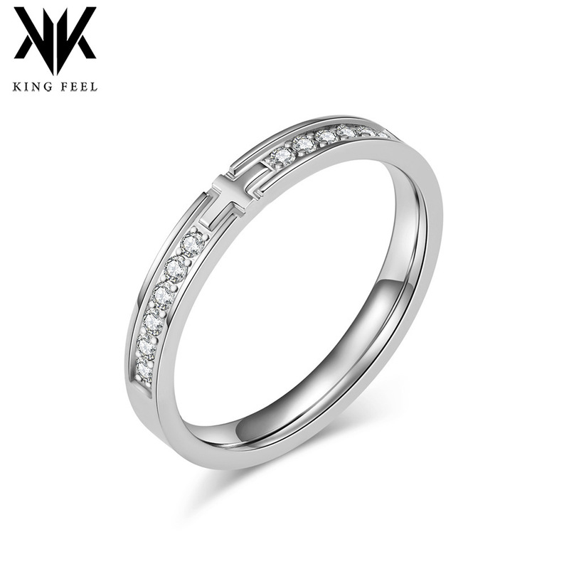 Cross-Border Amazon Titanium Steel Diamond Cross Love Ring Unisex Style Men's and Women's Wedding Tail Ring Bracelet